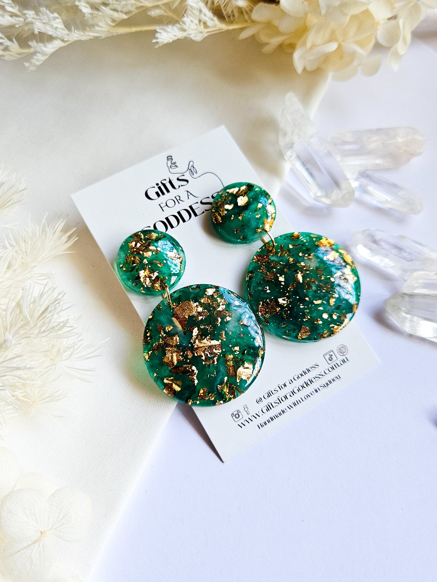 Emerald Green & Gold Marble