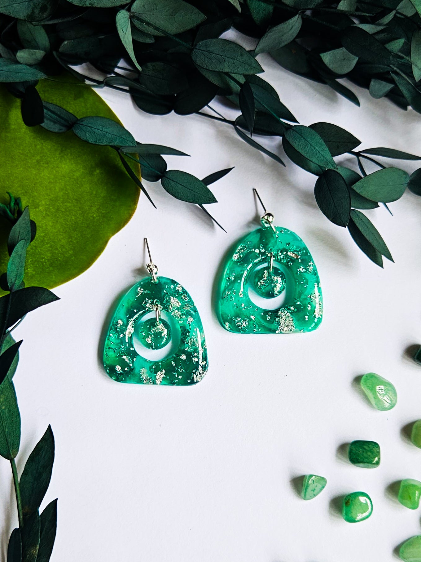 Emerald Green & Gold Marble