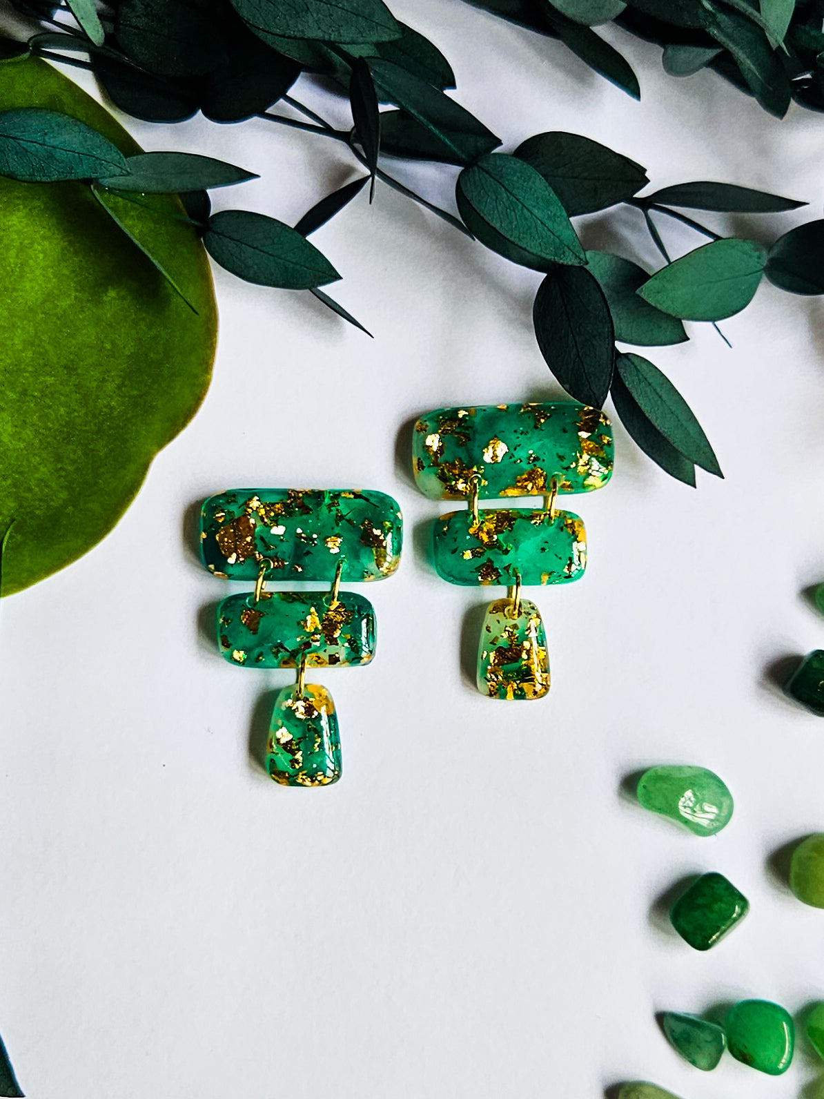 Emerald Green & Gold Marble