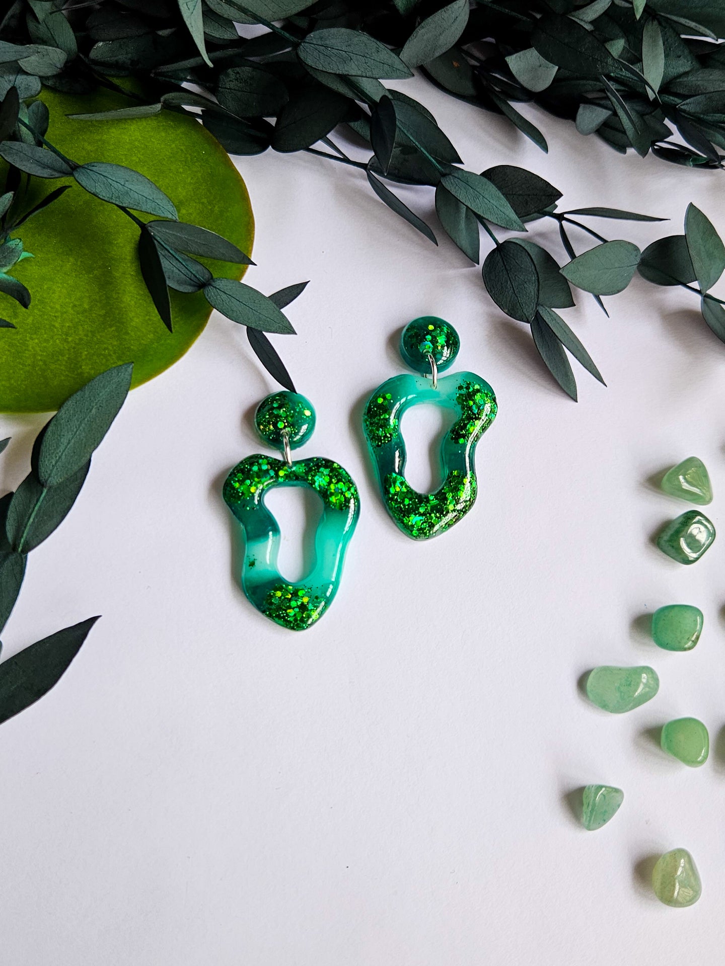 Green Glitter Marble